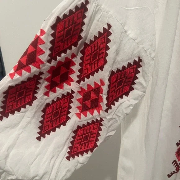 Figue - Tula Embroidered Tassel Dress in Clean White, Size Small P2P 20’ - Picture 5 of 5